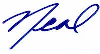 The name "Neal" hand-written in blue ink