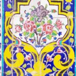 Yellow and blue floral tiles