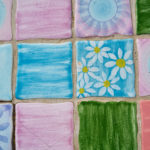 Colorful hand-painted tiles