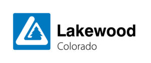 City of Lakewood logo with blue square and tree with a white triangle within