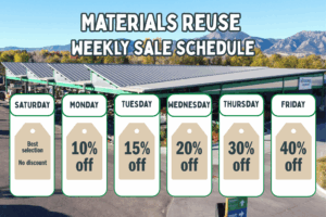 A graphic showing Resource Central's new progressive sale schedule. More reuse, savings, and impact