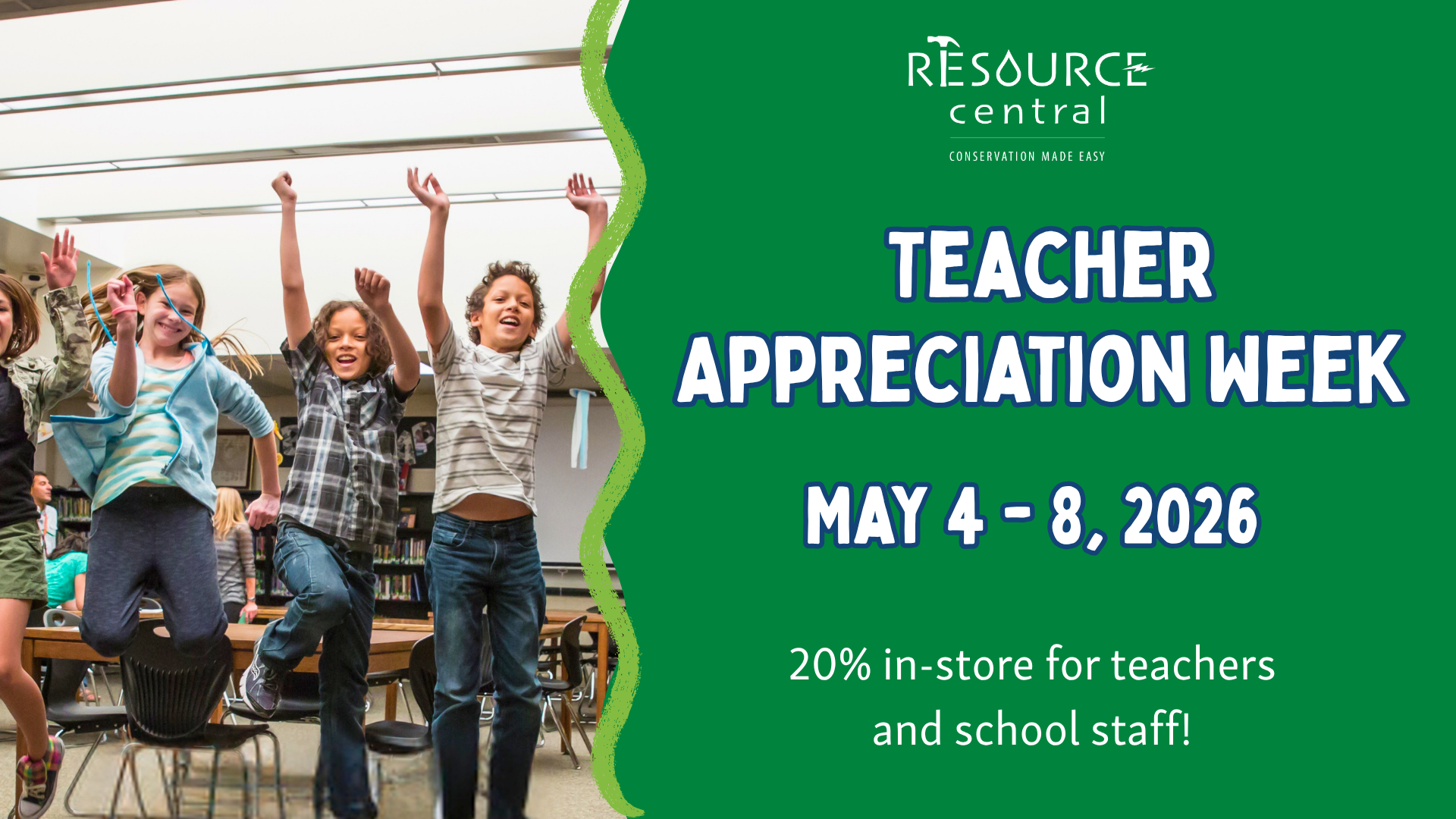 A graphic for Teacher Appreciation Week at Resource Central.