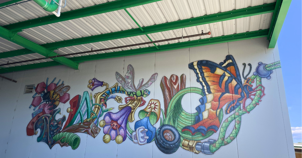 A photo of a mural at Resource Central for National Mural Day