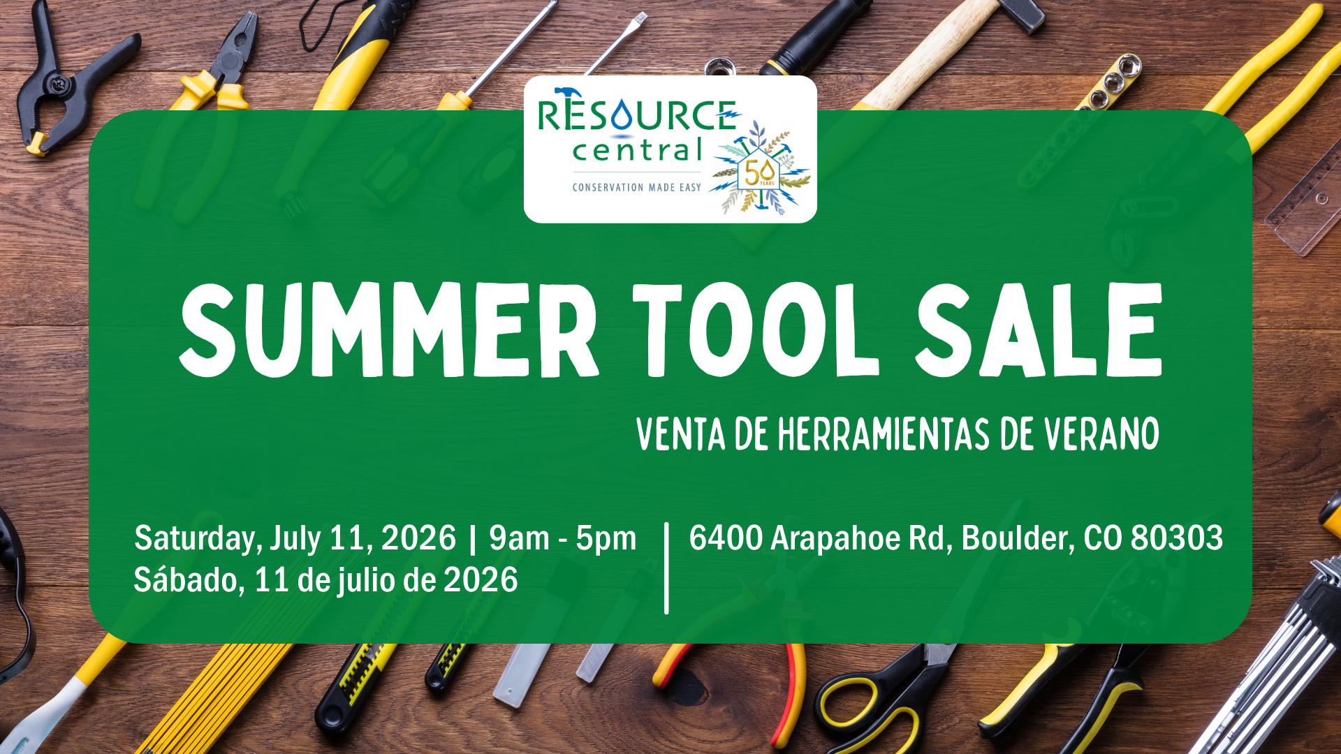 Summer Tool Sale Rock & Reuse graphic