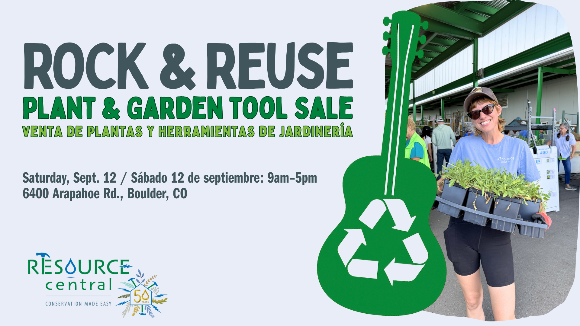 A graphic for the 2026 fall plant and garden tool sale at Resource Central.
